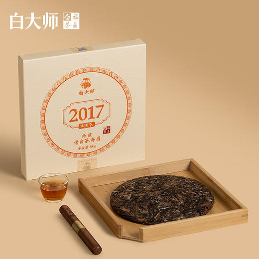白大师阅天下2017年福鼎白茶寿眉陈年枣香老寿眉茶叶饼300g礼盒装 商品图3