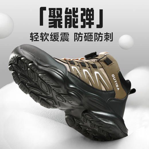 新款工装系列劳保鞋四季款防砸防刺穿钢包头橡塑底高帮 商品图1