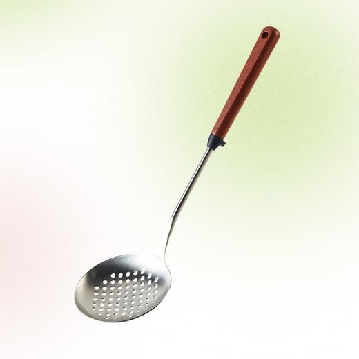  家用厨房烹饪用具木柄不锈钢锅铲汤勺网状漏勺 商品图1