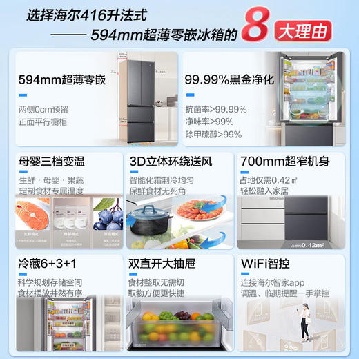 海尔（Haier）冰箱 BCD-416WGHFDB9S9U1 商品图4