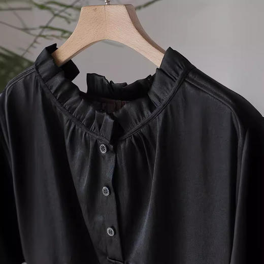 丁摩 真丝香云纱老料坎肩上衣女新款重磅高级感桑蚕丝气质无袖小衫5ZF-17171 商品图2