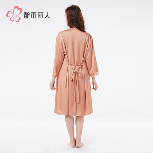 都市丽人冰雪丝睡衣女士家居服吊带裙外袍丝质两件套有胸垫LHH4A9 商品图4