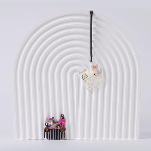 EVER THAMES 迷你梳子可爱萌趣猫咪便携小梳子小巧随身带刘海发尾梳 商品图3