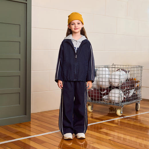 马克珍妮女童复古时髦牛仔套装2025年秋装新款551536 商品图1