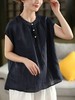 丁摩 夏季复古双支苎麻衬衫女纯色套头衫薄款衬衣上衣5ZF-25196 商品缩略图8