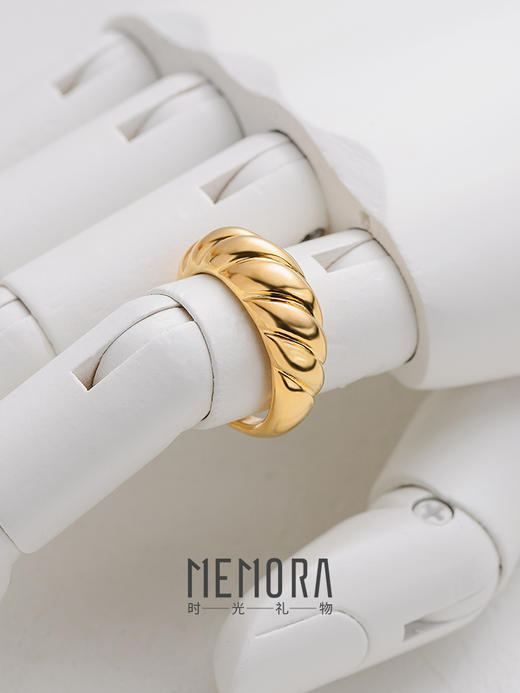 【任选3件599元】「焦糖可颂」牛角包戒指 S925银戒指时尚ins风手饰MEMORA诗普琳YRE00101（线上专供） 商品图12