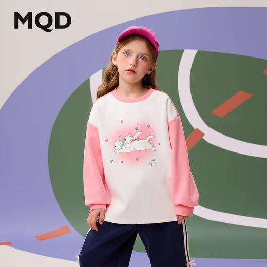 【MQD】秋季女大童可爱运动卡通撞色休闲卫衣 商品图0
