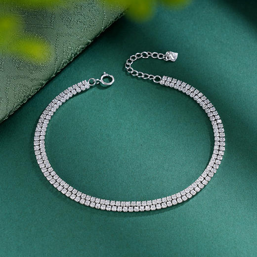 子佩集S925银【清辉静扬】手链【SL070533】纯银时尚双排锆石2507 商品图8