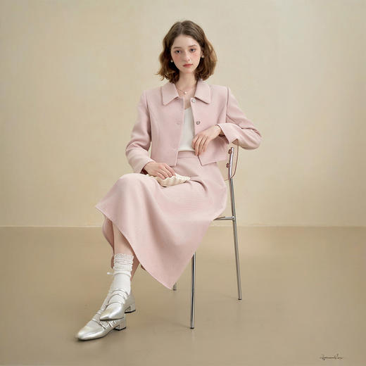 西遇法式烫钻名媛小香风套装女秋季长袖外套搭半身裙两件套V2951177/V2951176 商品图3