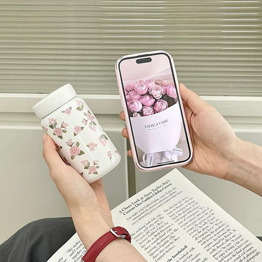 超富花漾保温杯H-BW-1510浅紫200ml 商品图4