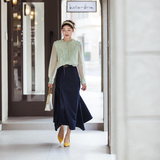 【林栖设计小店】【现货】桑蚕丝衬衣蕾丝花边宽松显瘦2025秋季新款花仙子上衣女1953018 商品图1