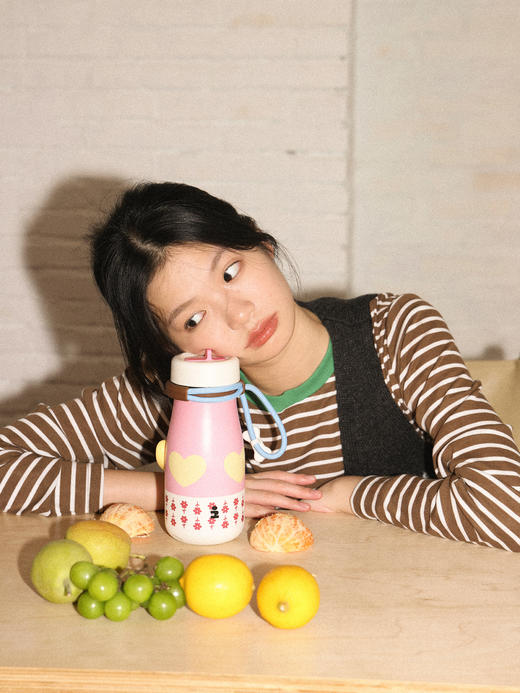 Tagi爱心小狗散步吸管杯 620ml 怦怦爱心机灵大容量保温杯不锈钢吸管杯 商品图3