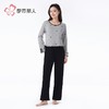 都市丽人睡衣螺纹抽条睡衣女士家居服长袖长裤棉质套装LHH2K9 商品缩略图1