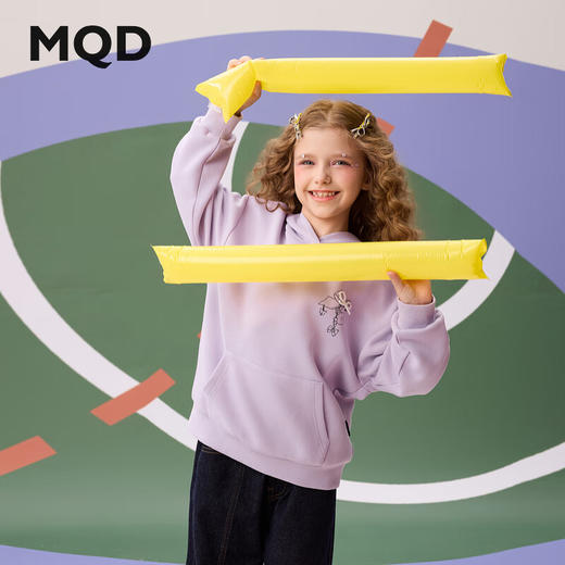 【MQD】女大童秋季学院风潮酷休闲运动基础款连帽卫衣 商品图0
