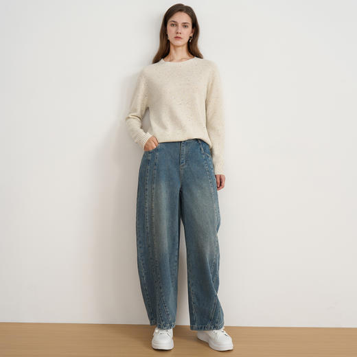 【羊毛针织衫】EITIE爱特爱时尚圆领宽松显瘦百搭2025秋季新款针织衫D2501903 商品图8