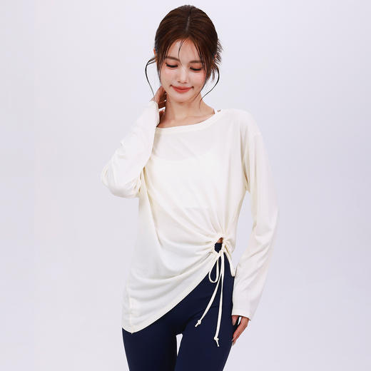 【限时秒】YOGACODE【火树银花系列】莫代尔瑜伽服罩衫侧边性感镂空抽绳宽松透气普拉提运动罩衫女长袖DWI125570 商品图2