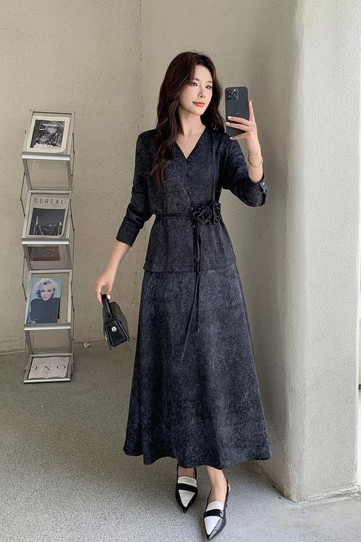 Le Malene 知性优雅印花系带套装裙 20974 商品图3