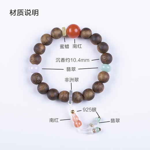 xy0516沉香+南红翡翠手持手串 商品图5