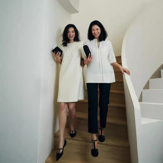 丁摩 “轻礼服”系列【真丝羊毛】流光纱重工钉珠短袖洋装连衣裙5ZF-92465 商品图1