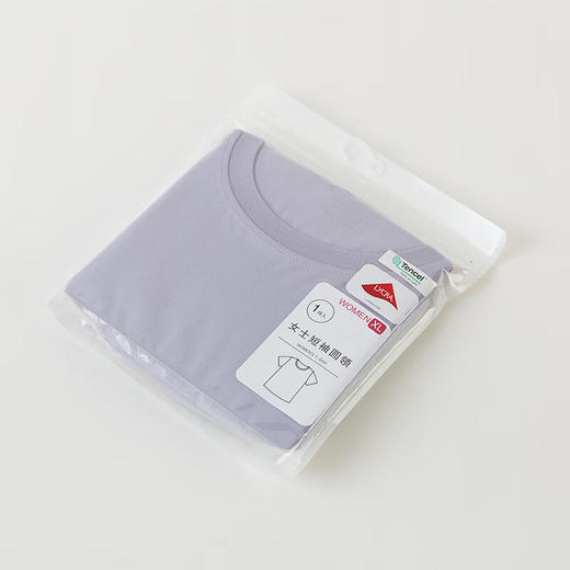  圆领透气纯色上衣T恤宽松 女士短袖 莫代尔 商品图3