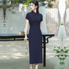 中国风改良修身显瘦，罗马棉长款复古旗袍XW8640 商品缩略图0