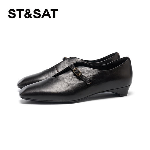 星期六英伦风气质金属扣低跟皮鞋SSD3111090 商品图8