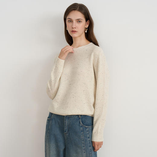 【羊毛针织衫】EITIE爱特爱时尚圆领宽松显瘦百搭2025秋季新款针织衫D2501903 商品图9