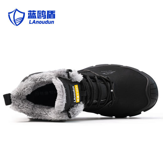 冬季新款高帮劳保鞋防砸防刺穿绝缘玻纤头橡胶底保暖棉毛 商品图8