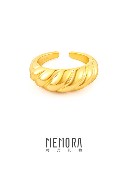 【任选3件599元】「焦糖可颂」牛角包戒指 S925银戒指时尚ins风手饰MEMORA诗普琳YRE00101（线上专供） 商品图9