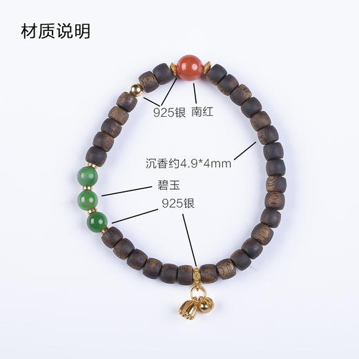 xy0517沉香+碧玉南红莲蓬子手串 商品图6