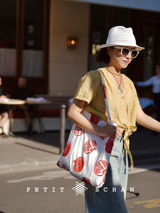 PETIT SCHAN小闪 CLO#882 Jubilant 欢腾 法式纯亚麻V领泡泡袖系带小衫 商品图2