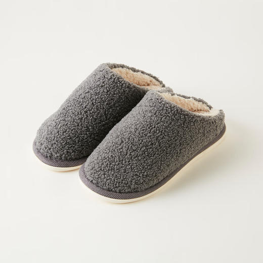  泰迪绒抗菌防臭拖鞋秋冬季保暖室内纯色拖鞋吸湿发热 商品图2