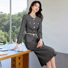 IWY/气质名媛灰色西装套裙女秋季新款高级感圆领小香风职业套装WCS117 商品缩略图2