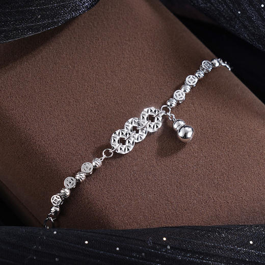子佩集S925银【福禄财源】手链【SL070515】纯银时尚葫芦钱币2507 商品图3