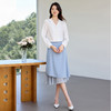 IWY/高级感V领白色衬衫女新款时尚百搭显瘦衬衣半身裙装23B489+25S777 商品缩略图3