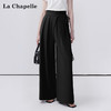 天猫同步【版型赞！垂感显瘦】拉夏贝尔/La Chapelle交叉系带双扣阔腿裤女高腰压褶通勤时尚高级感休闲裤 商品缩略图3