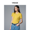 VIMAGE纬漫纪翻领短袖百搭复古正肩polo领女T恤上衣2025夏季新款V2301935 商品缩略图2