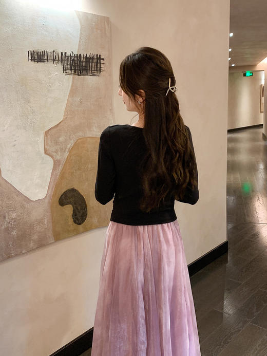 张心子【午后花园】法式立体花气质秋款长袖女新款显瘦百搭针织衫 U2508010 商品图11