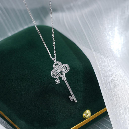 子佩集S925银【向美之匙】套链【YL-5654101】纯银时尚三叶草钥匙项链2507 商品图3