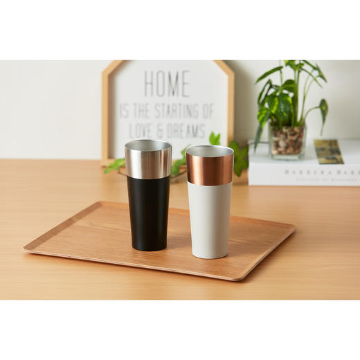  大容量喝水杯简约拼色薄口不锈钢杯保温保冷 VS24 商品图0