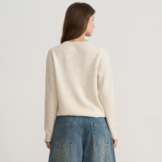 【羊毛针织衫】EITIE爱特爱时尚圆领宽松显瘦百搭2025秋季新款针织衫D2501903 商品图10