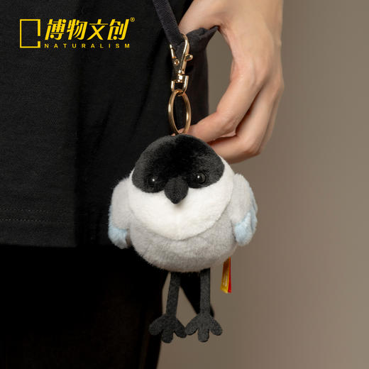 博物文创 啾儿系列第三弹 灰喜鹊 可发声小鸟球啾啾呆萌可爱节日礼物书包挂件 商品图3