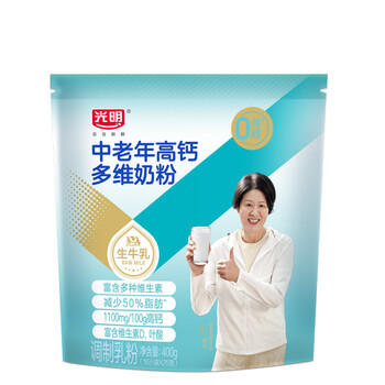 光明 中老年高钙多维400g 0蔗糖奶粉 成人中老年奶粉 商品图2