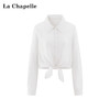 天猫同步【凉感天丝莱赛尔】拉夏贝尔/La Chapelle轻奢！高品质翻领系带长袖衬衫短款慵懒风气质防晒衬衣★ 商品缩略图3