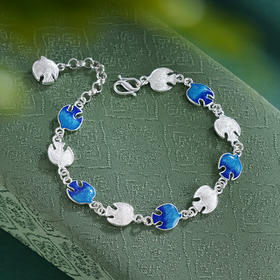 子佩集S990银【和平颂鸽】手链【DSSL003】纯银花丝珐琅彩原创作品2507