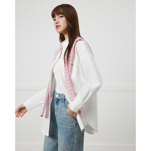 IEF/爱依服2025 春季 时尚学院风休闲百搭减龄设计感披肩中衬衫N37764 商品图2