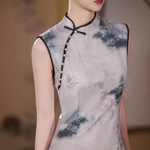 【预售3天】新款双层华尔缎长款修身显瘦日常旗袍8145 商品图4