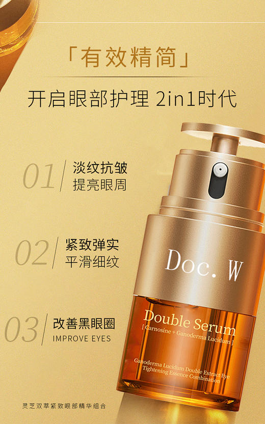 捡漏！Doc.W灵芝双萃焕活眼部精华（精华液精华乳二合一，盒子有磨损，介意勿拍） 商品图1