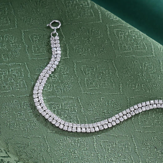 子佩集S925银【清辉静扬】手链【SL070533】纯银时尚双排锆石2507 商品图7