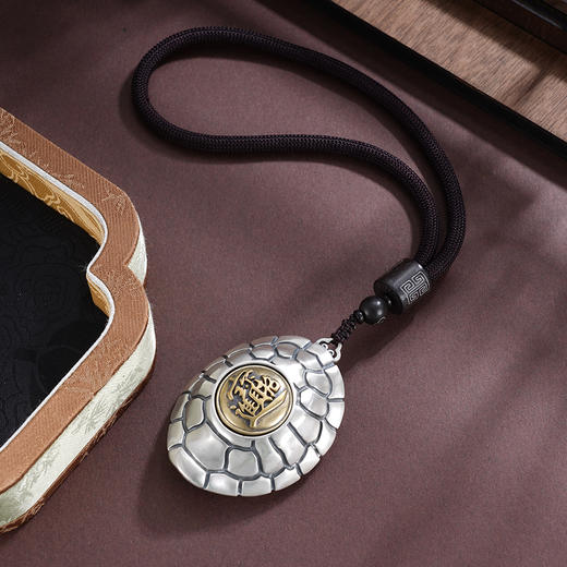 子佩集S999银【富甲寰宇】手把件【JJYS009】纯银大号龟原创作品招财进宝可转动吉言2507 商品图3